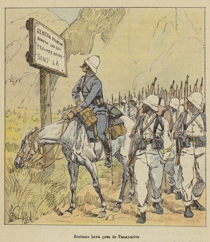 Sinal de Hova perto de Tananarive de after Louis Charles Bombled