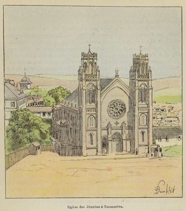 Igreja dos Jesuítas em Antananarivo de after Louis Charles Bombled