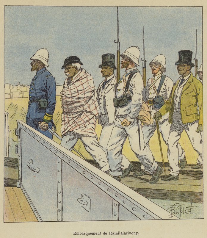 Embarquement de Rainilaiarivony de after Louis Charles Bombled