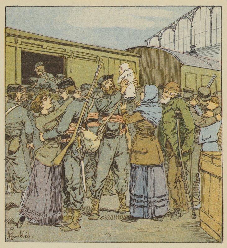 Embarque dos francos-pneus de Paris de after Louis Charles Bombled