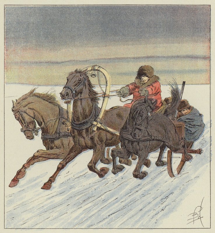 Na troika no Baikal de after Louis Charles Bombled
