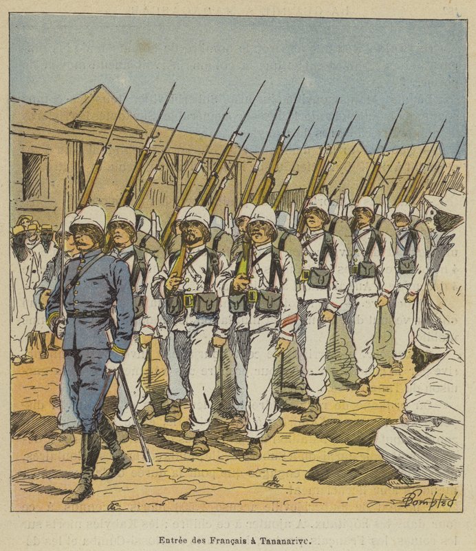 Entrada dos franceses em Antananarivo de after Louis Charles Bombled