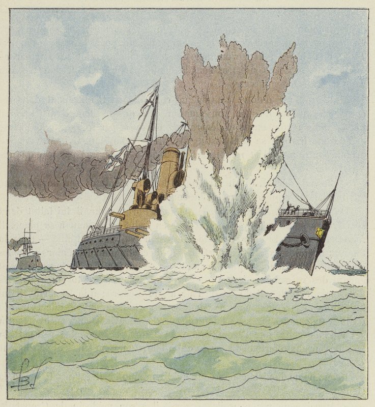 Explosão do Petropavlosk de after Louis Charles Bombled