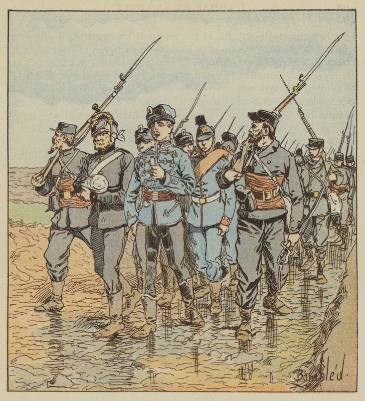 Contrabandistas trazendo de volta prisioneiros alemães de after Louis Charles Bombled