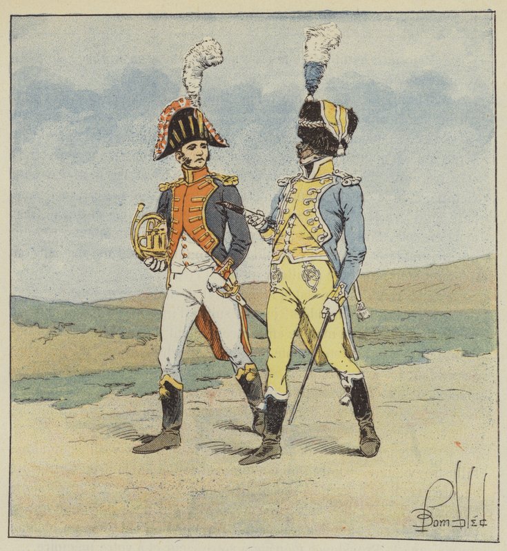 Guarda Imperial, Músicos do 1º e 2º regimentos de granadeiros de after Louis Charles Bombled