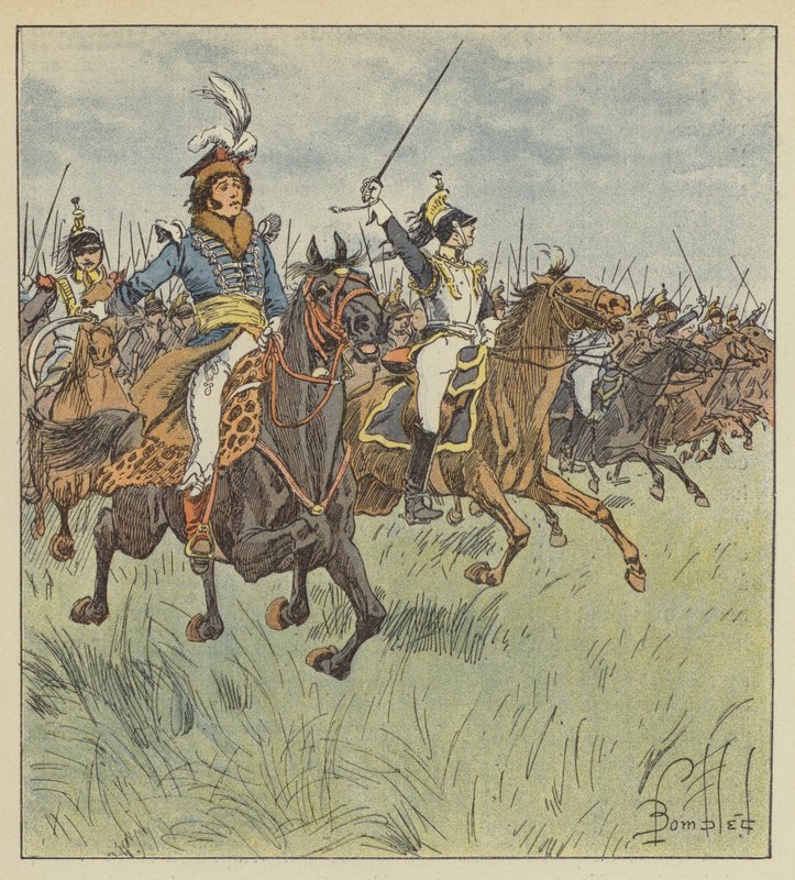 Nunca, à frente de uma cavalaria, vimos alguém tão brilhante, tão corajoso, tão determinado. de after Louis Charles Bombled