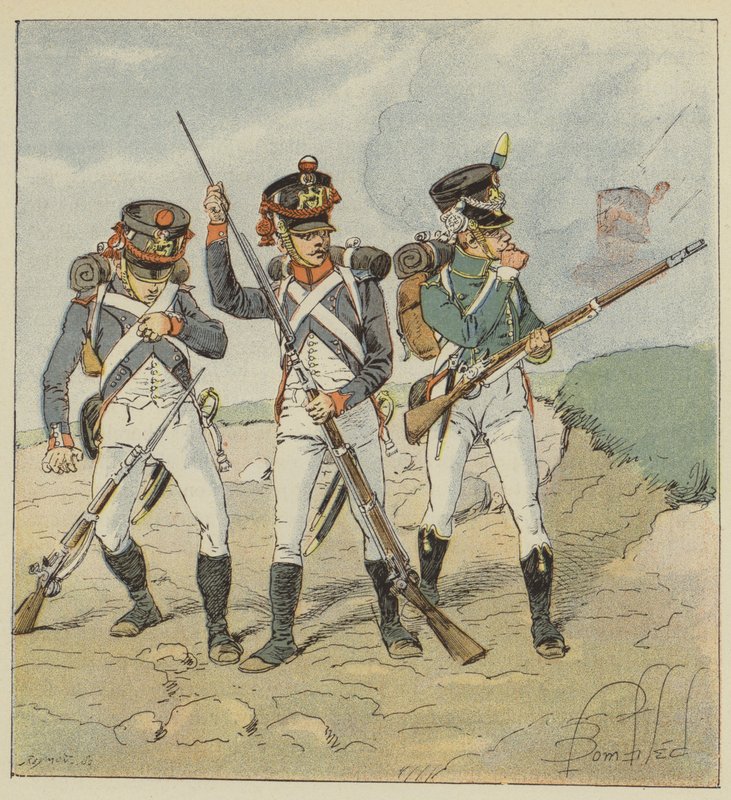 Jovem Guarda, 1806, Conscript-Grenadier, Tailor-Grenadier, Flanker-Hunter de after Louis Charles Bombled