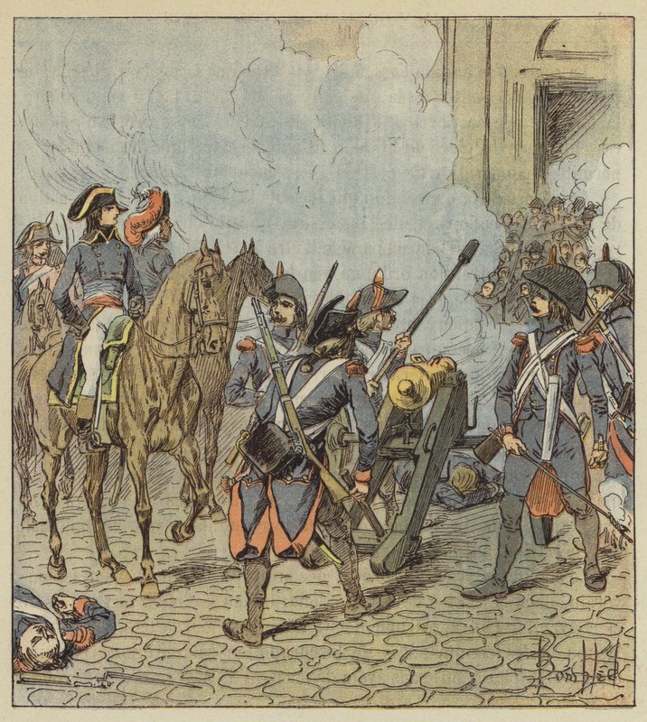 Dia do 13º Vendemiaire, Bonaparte metralhou seções de Saint-Roch de after Louis Charles Bombled