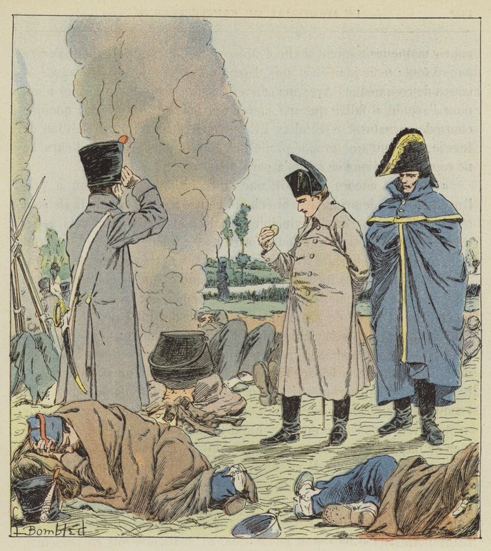 O imperador no acampamento nas margens do Sambre de after Louis Charles Bombled