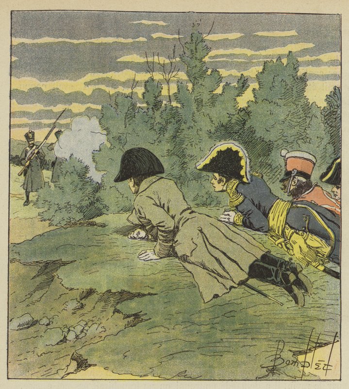 O Imperador corre um grande perigo para Iena de after Louis Charles Bombled