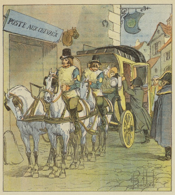O imperador entra no carro de Marie-Louise de after Louis Charles Bombled