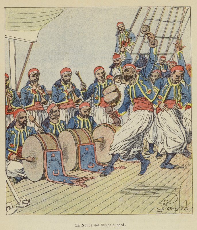 La Nouba de Turks a bordo de after Louis Charles Bombled