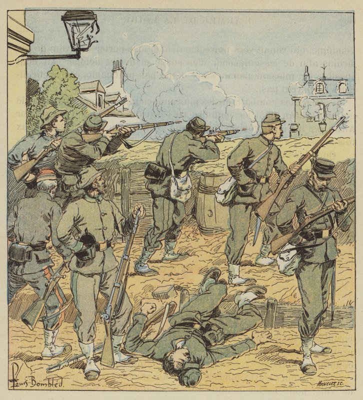 A barricada da rua de Chartres de after Louis Charles Bombled