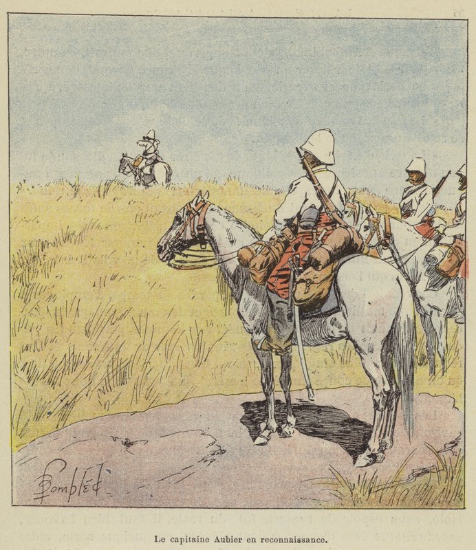 Capitão Aubier em reconhecimento de after Louis Charles Bombled