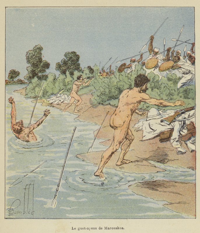 Le guet-apens de Marosakoa de after Louis Charles Bombled