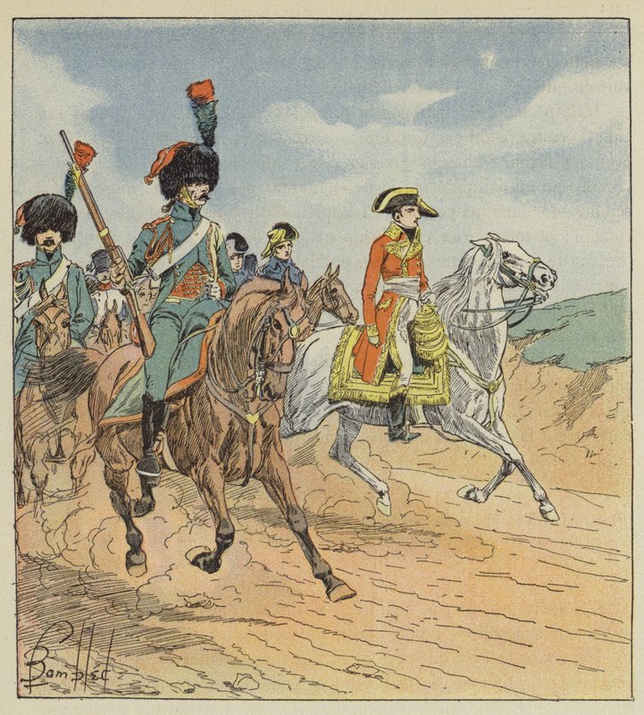 O primeiro cônsul e os caçadores da guarda consular, guardas de after Louis Charles Bombled