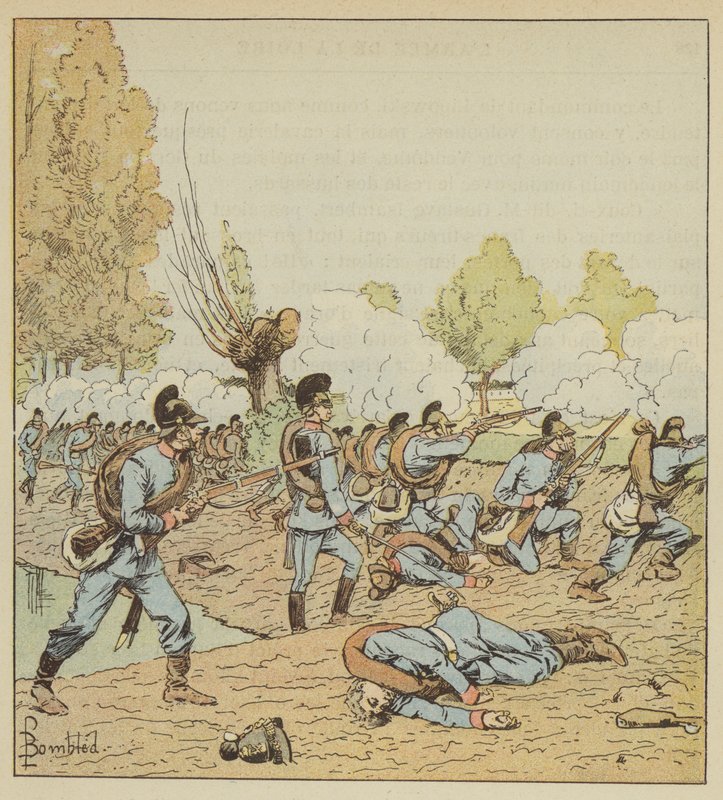 Alemães atacam o Parque das Senhoras Brancas de after Louis Charles Bombled