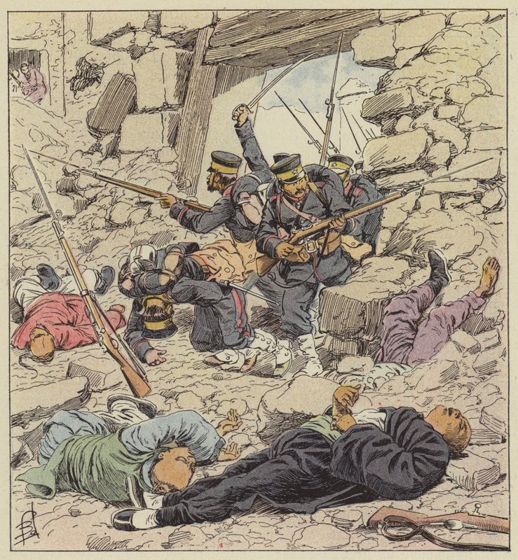 Os japoneses entram em Pequim de after Louis Charles Bombled