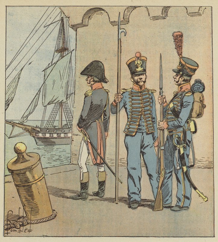 Os mesmos homens eram assim ao mesmo tempo marinheiros e soldados de after Louis Charles Bombled