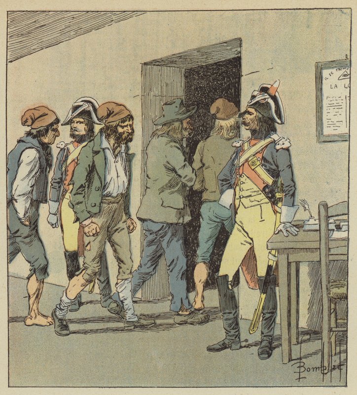 As prisões estavam cheias de sans culottes e tudo o que a sociedade tinha mais impuro de after Louis Charles Bombled