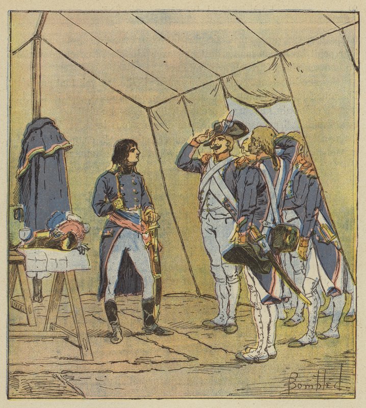 Velhos soldados da Itália rasgam Bonaparte Corporal depois de Lodi de after Louis Charles Bombled