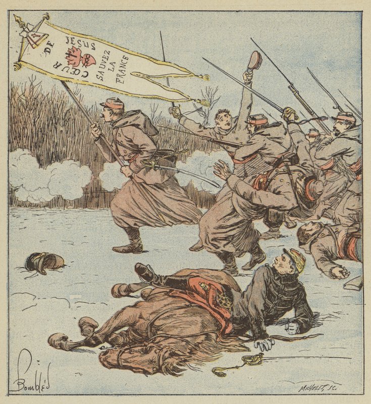 O ataque de Zouaves Papais Loigny de after Louis Charles Bombled
