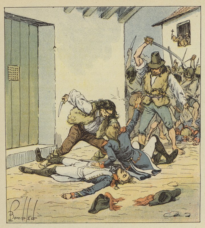 Massacre dos franceses em Verona de after Louis Charles Bombled
