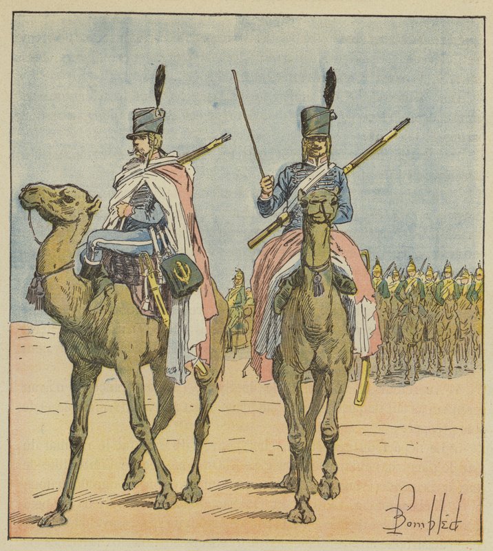 Napoleão criou regimentos de camelo de after Louis Charles Bombled