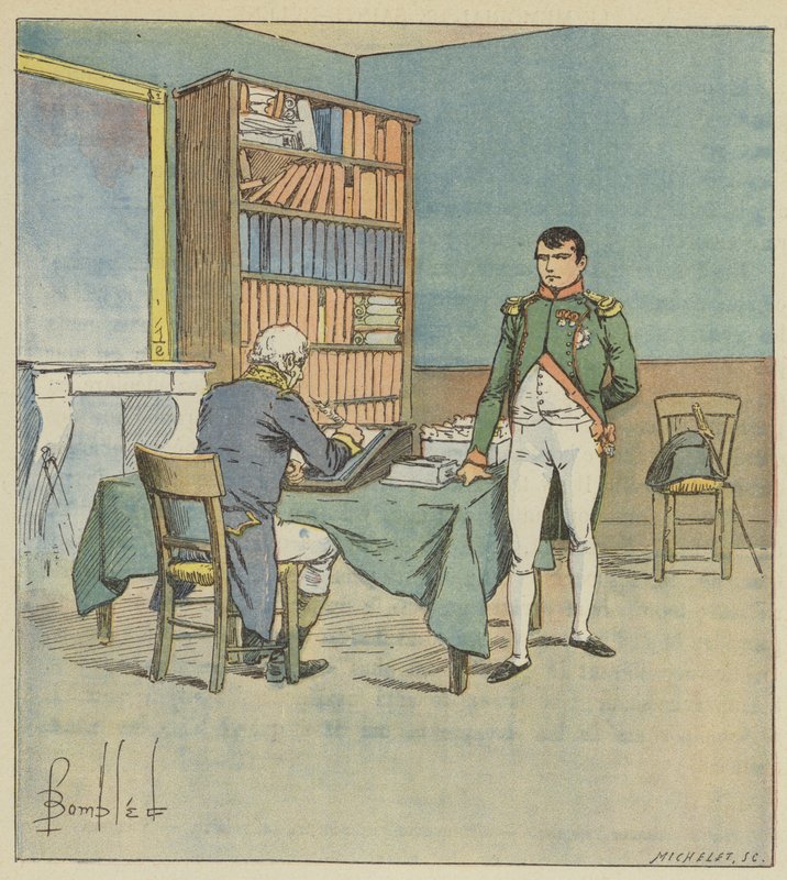 Napoleão dita a campanha do Egito de after Louis Charles Bombled