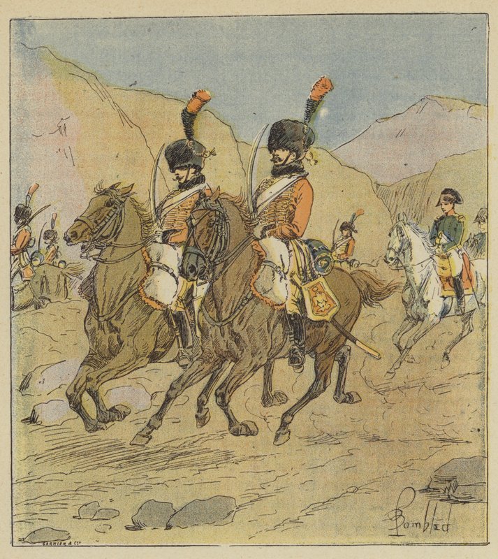 Napoleão inesperadamente deixa a Espanha de after Louis Charles Bombled