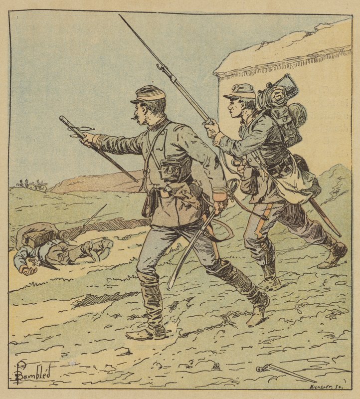 Oficial e soldado de Mobile na batalha de Toury de after Louis Charles Bombled