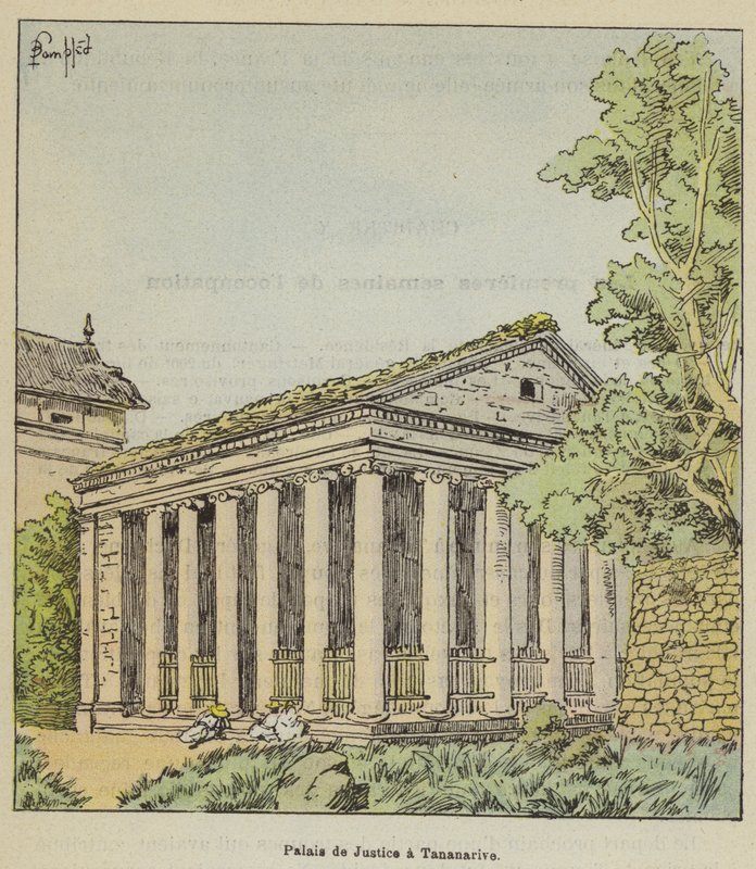 Palácio da Justiça em Antananarivo de after Louis Charles Bombled