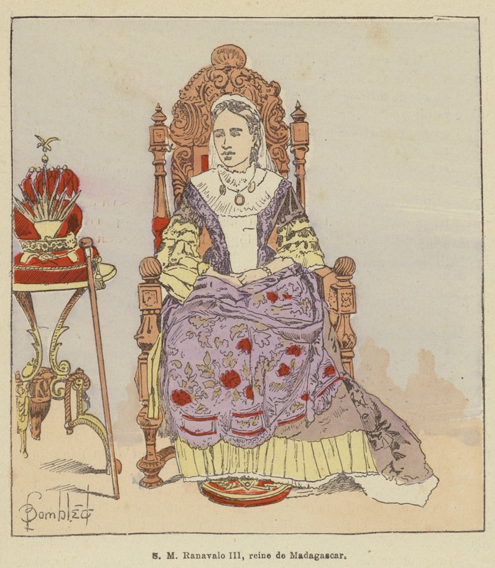 SM Ranavalo III, puro Madagascar de after Louis Charles Bombled