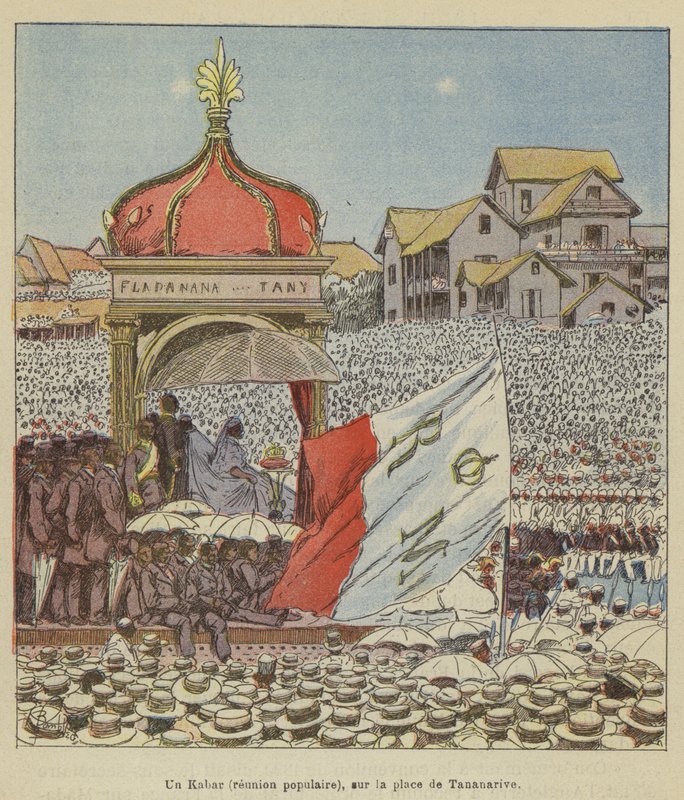 Um Kabar (reunião popular), no lugar de Tananarive de after Louis Charles Bombled