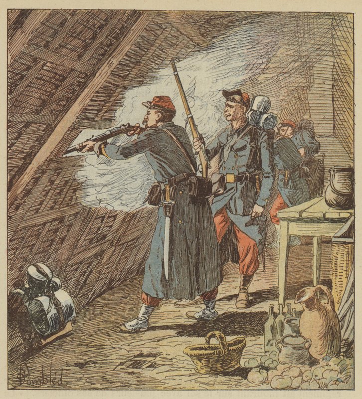 Um sargento da legião estrangeira coloca oitenta homens hors de combat de after Louis Charles Bombled