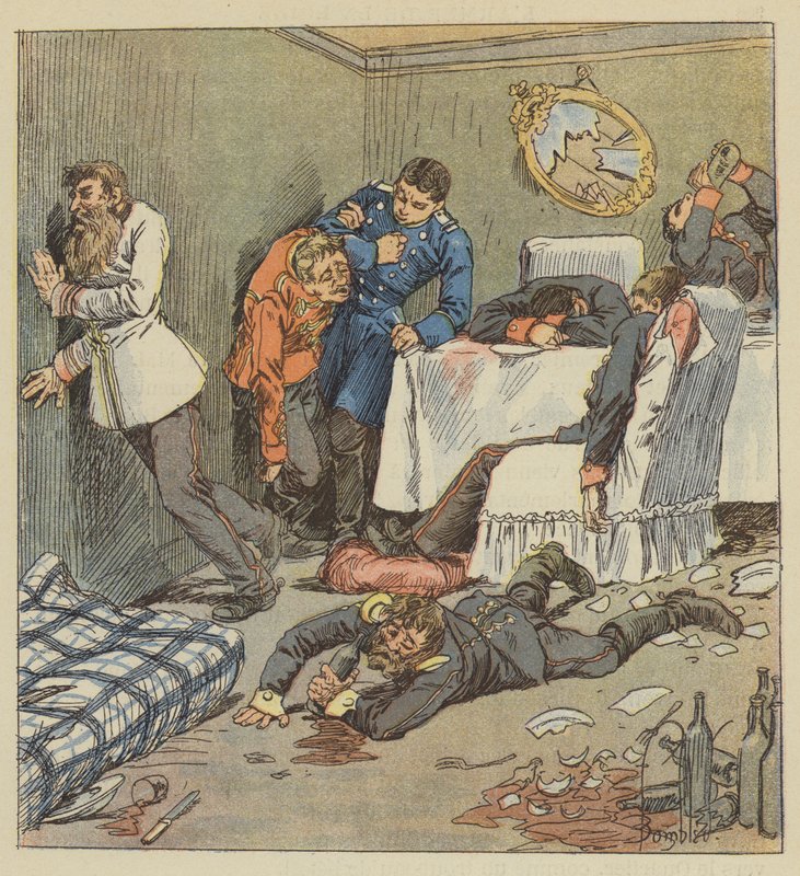 Uma sala reservada para o Hotel de France de after Louis Charles Bombled