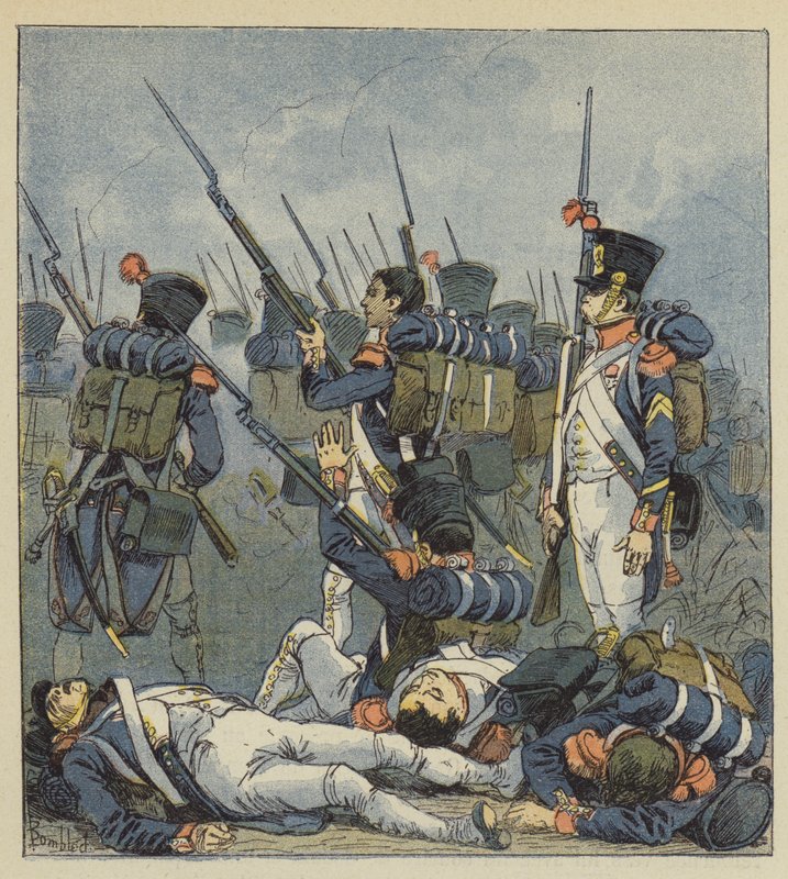 Wagram foi citado como uma batalha sangrenta de after Louis Charles Bombled