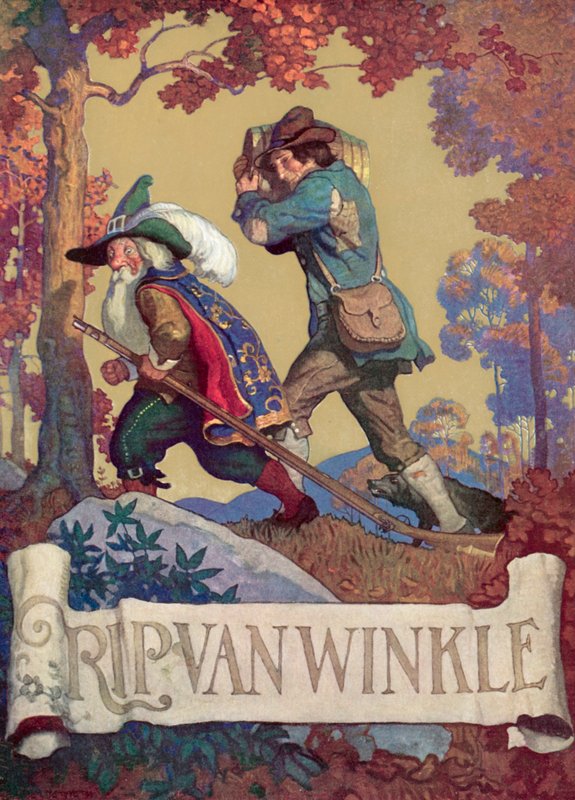 Ilustração de capa para Rip Van Winkle de after Newell Convers Wyeth