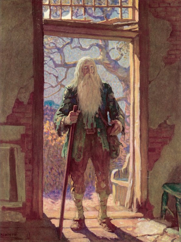 Ilustração para Rip Van Winkle de after Newell Convers Wyeth