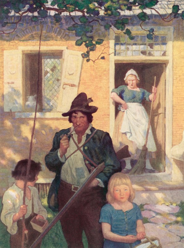 Ilustração para Rip Van Winkle de after Newell Convers Wyeth