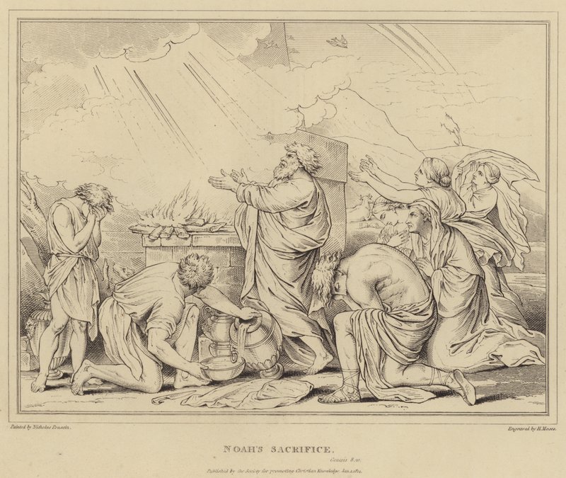 Sacrifício de Noé, Gênesis de after Nicolas Poussin