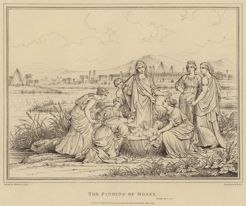 A descoberta de Moisés, Êxodo de after Nicolas Poussin
