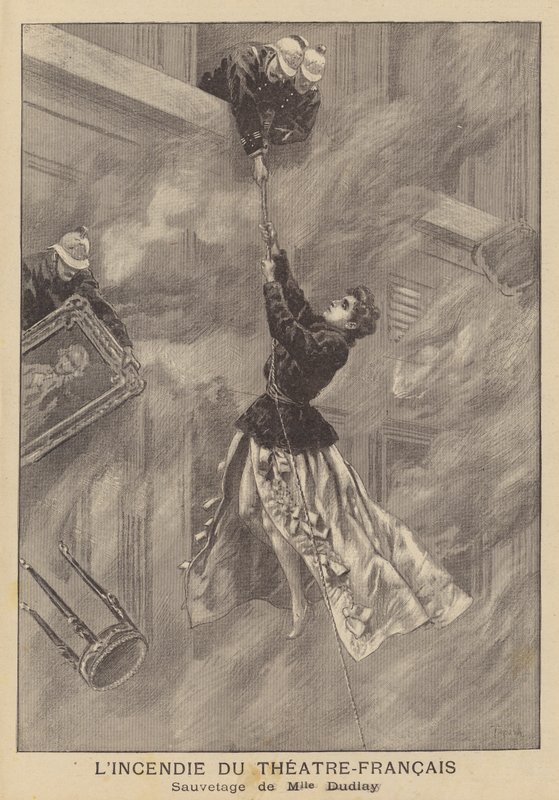 Fogo no Theatre-Francais, Paris de after Oswaldo Tofani
