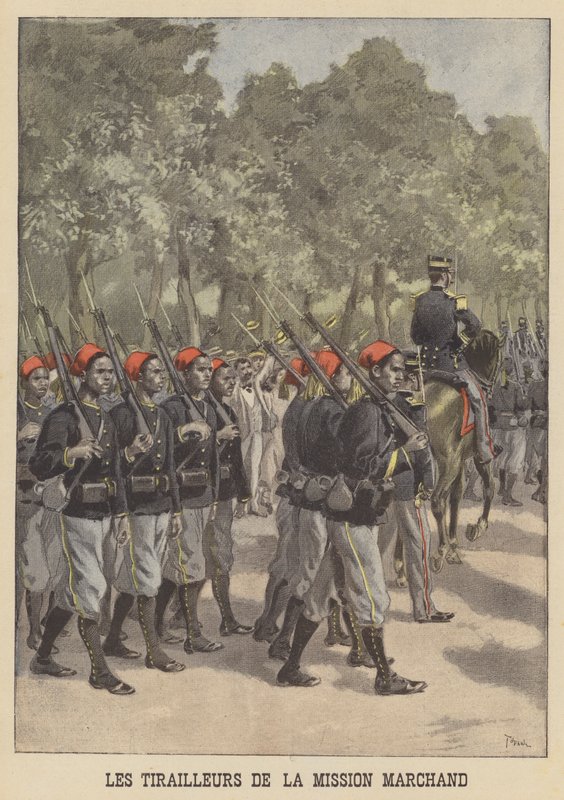 Tirailleurs coloniais franceses da Missão Marchand de after Oswaldo Tofani