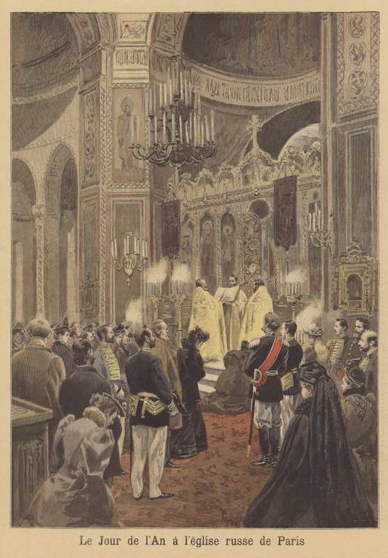 Serviço de Ano Novo na Igreja Russa de Paris de after Oswaldo Tofani