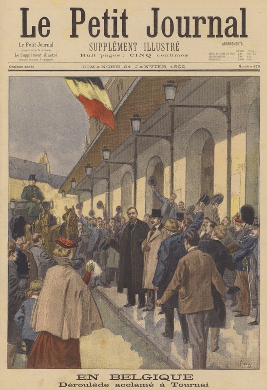Paul Deroulede recebendo uma recepção calorosa em Tournai, Bélgica de after Oswaldo Tofani