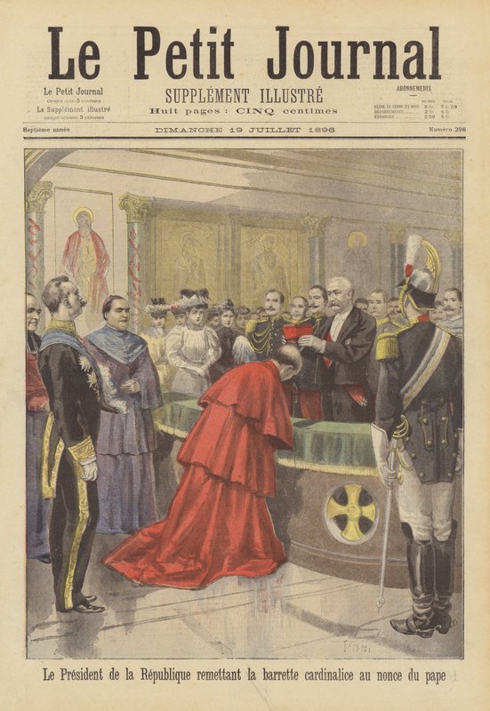 Presidente Faure da França colocando os cardeais na cabeça do Núncio Papal de after Oswaldo Tofani