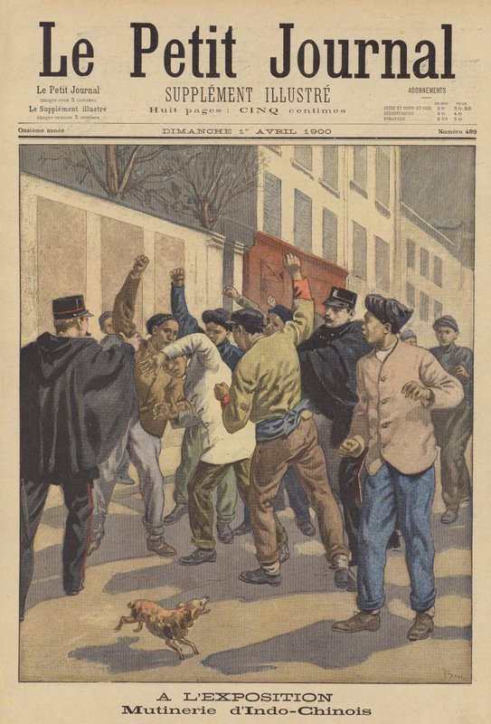 Problemas entre os trabalhadores da Indochina na Exposição Universal de 1900, Paris de after Oswaldo Tofani
