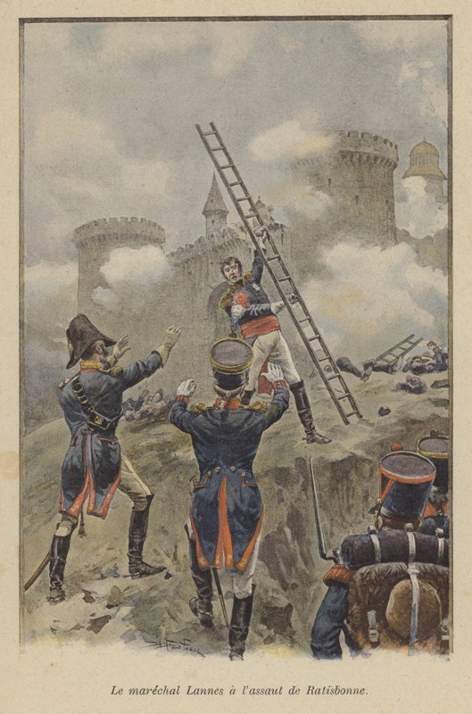 Marechal Lannes no assalto a Ratisbona, 1809 de after Paris