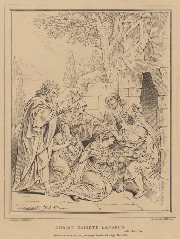 Cristo ressuscita Lázaro, Lucas de after Peter Paul Rubens